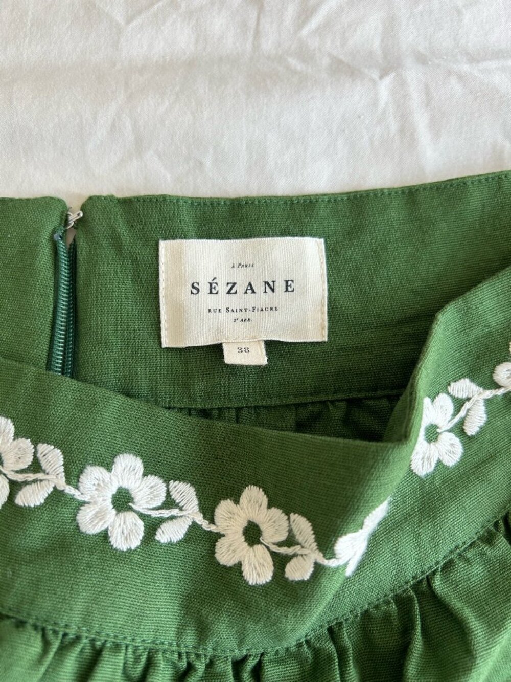 Sezane Siloé Skirt Summer Green size 6 - Picture 4 of 7